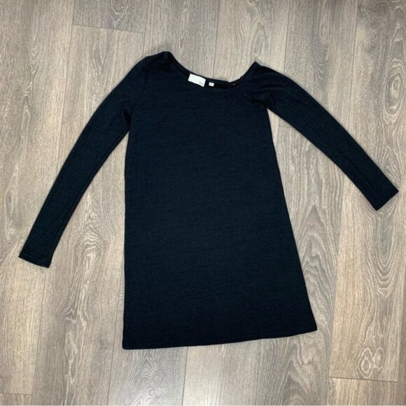 Aritzia Wilfred Free Cober T-shirt Dress Relaxed Jersey Long sleeve black XS - Picture 12 of 13